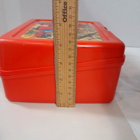 Vintage The A-TEAM Plastic Red Lunch Box 1983 Thermos Brand ateam Mr. T tv show - Picture 11 of 15